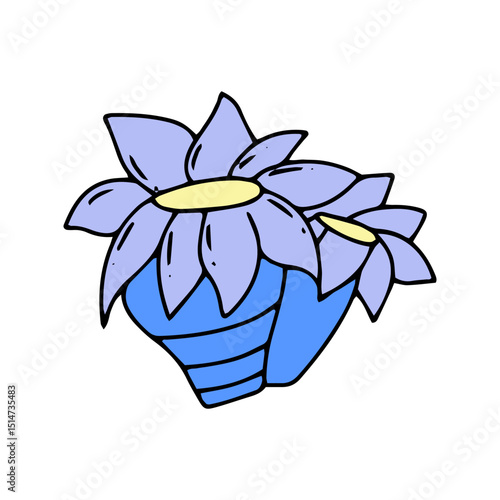 cartoon coral reef isolated on white background. Abstract Seaweed Shape Aesthetic Element Vector Illustration