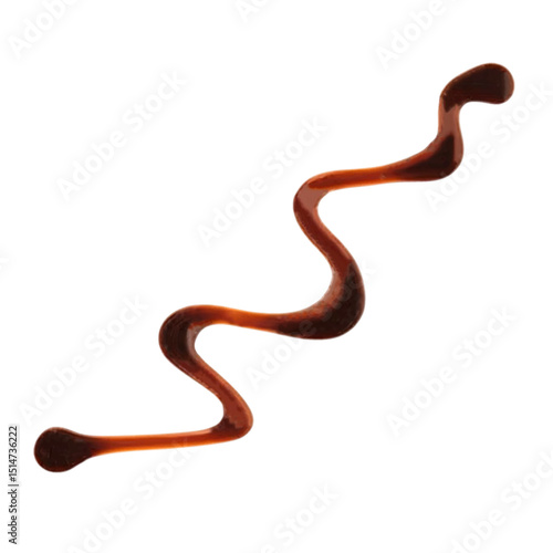 Delicious red ketchup in a whimsical wavy pattern isolated on a clean white background