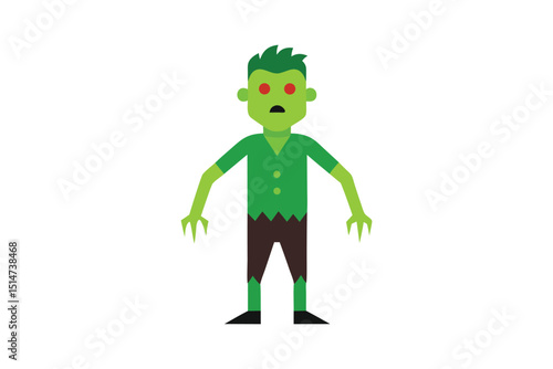 Zombie Halloween Scary Undead Illustration on White Background
