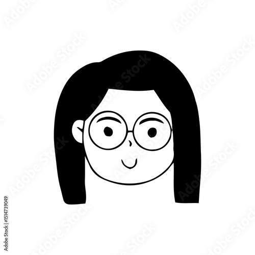Black and white popular potrait of avatar head. human people. woman and man avatar