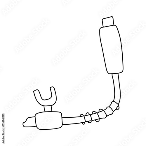 Snorkling element design cartoon illustration. Diving elements for professional scuba divers and vacations. People swimming underwater with fish, sea ocean explorer, recent marine collection.diving