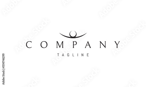 Vector logo with an abstract image of the moon in the form of a bowl with a pearl.