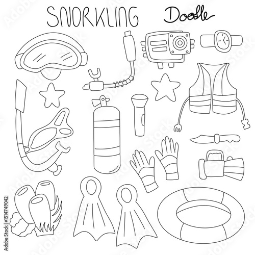 set of diving collection element design stock 
