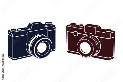 Camera Silhouette Vector Illustration Photography Equipment Icon Design