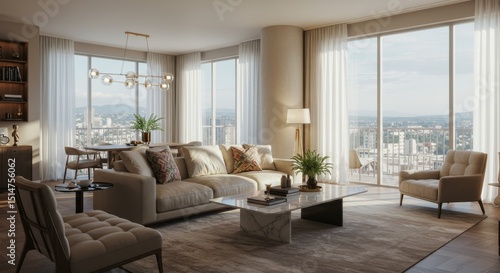 Wallpaper Mural 3D Rendering of Modern Living Room Interior Design Home Apartment Torontodigital.ca