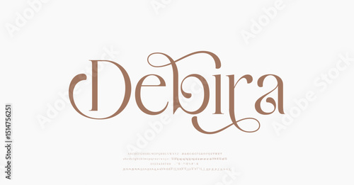 Modern and Elegant wedding alphabet letters font and number. Typography Luxury classic lettering serif fonts decorative vintage retro logo concept. vector illustration