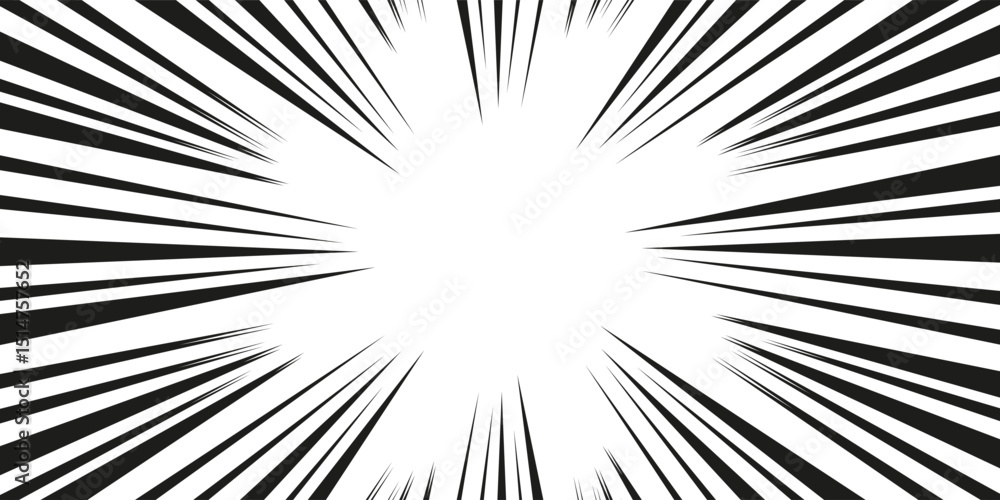 Fototapeta premium Radial Stripes Abstract Background.Text frame in manga and anime comics.vector Illustration.