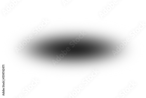 Dark shadow overlay effect isolated on transparent background. Blurred round shadow. Gradient shadow drop for design, Poster, card, decoration.