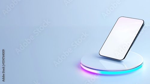 Wallpaper Mural Modern Smartphone on Illuminated Wireless Charger Blank Screen Technology Product Mockup Torontodigital.ca