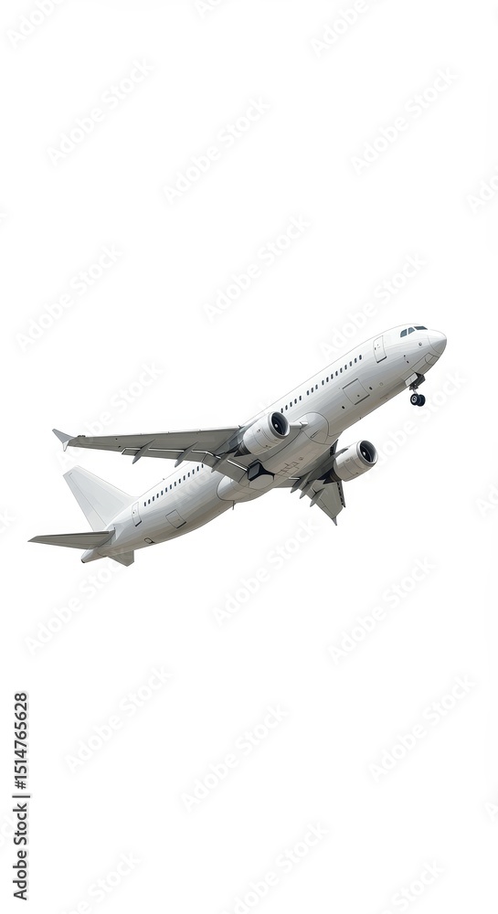 Obraz premium Aeroplane Taking off into the Air with White Color and Clear Sky