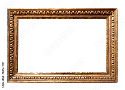 retro horizontal gold carved painting frame cutout