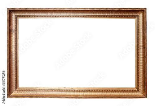 retro horizontal golden picture frame cutout