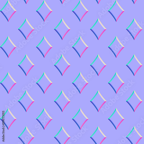 Diamond-shaped normal map pattern (Perfect seamless pattern)