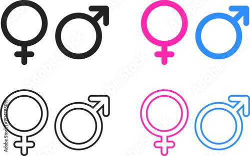 Male female sign. Gender Symbols. Man and woman icon.  gender stereotypes
