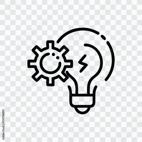 Lightbulb Gear Icon Innovation Technology Idea