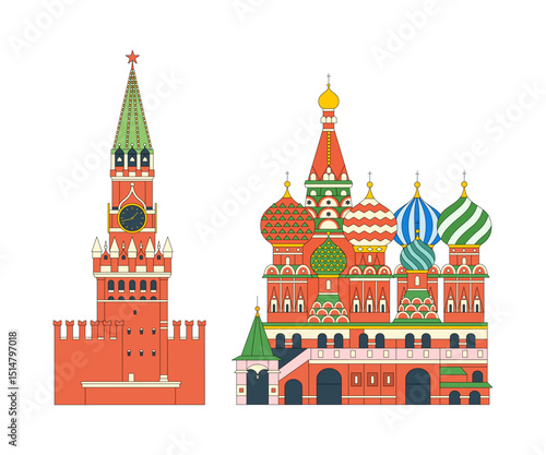 Moscow - the capital of Russia, Red Square. Kremlin and St. Basil's Cathedral.