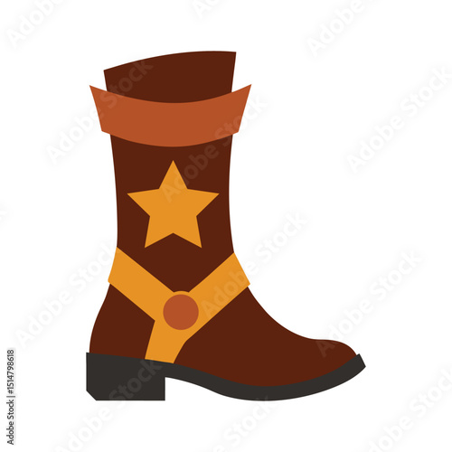 Western Cowboy Boot with Star Decoration