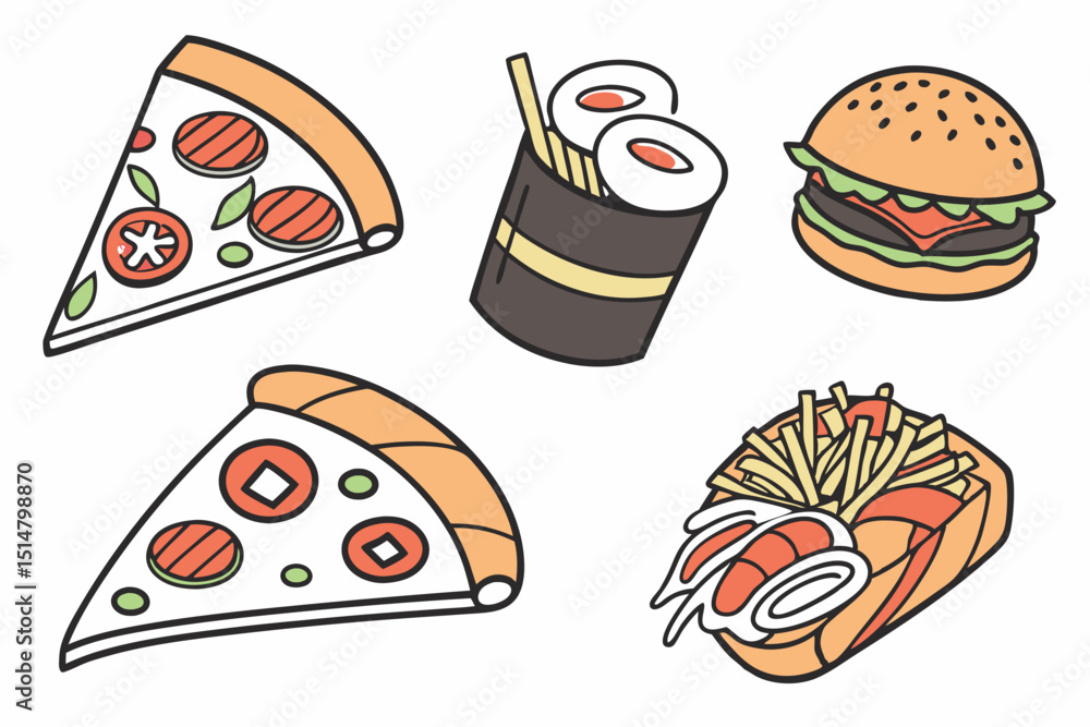 set of food icons set of food icons