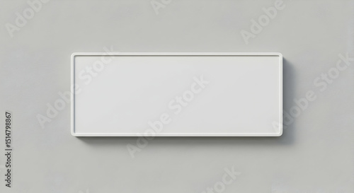 Blank white rectangle signboard mockup template for design presentation clean minimal modern style