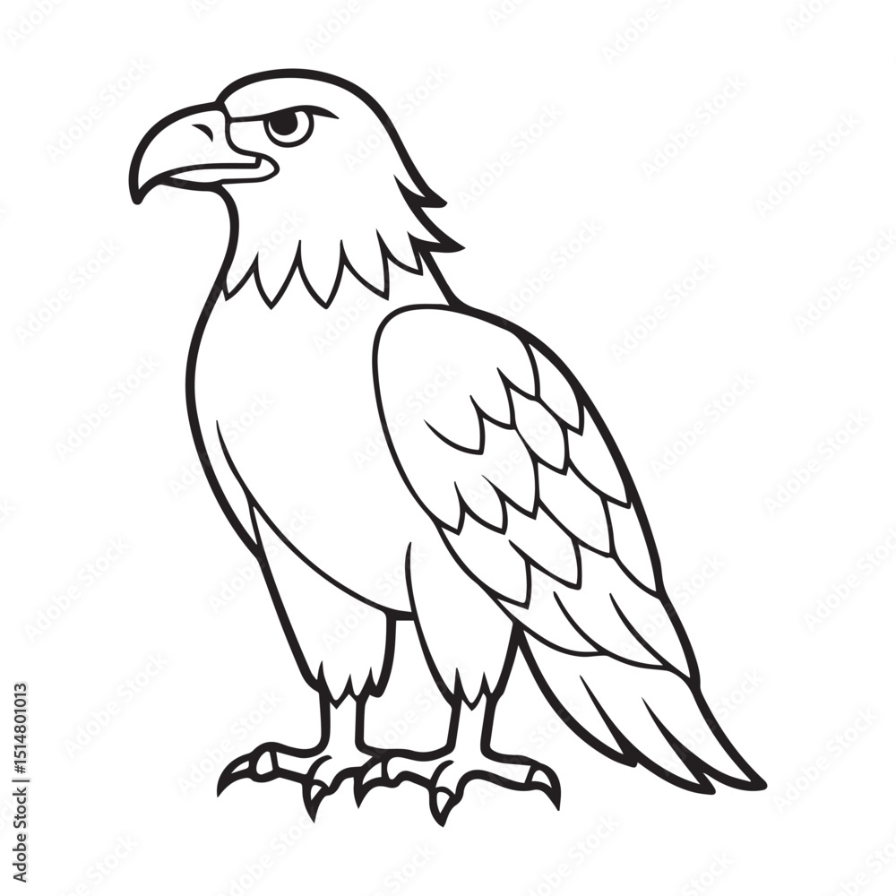 Obraz premium eagle silhouette vector logo illustration sticker