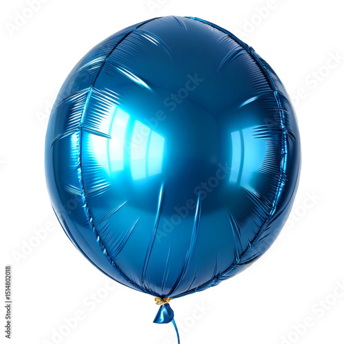 Blue balloon on transparent background.