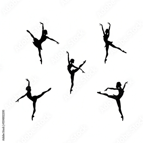 silhouettes of ballet dancers vector