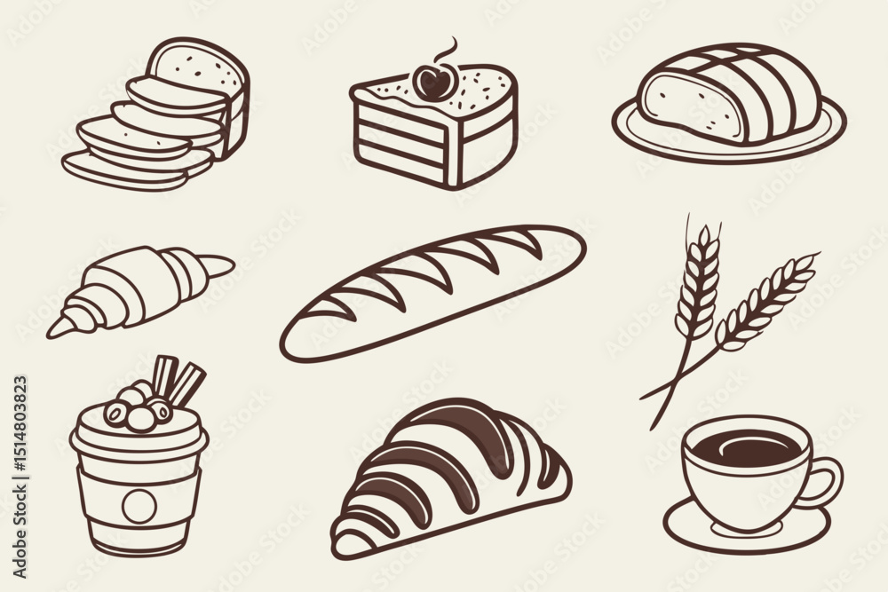 vector set of bread vector set of bread