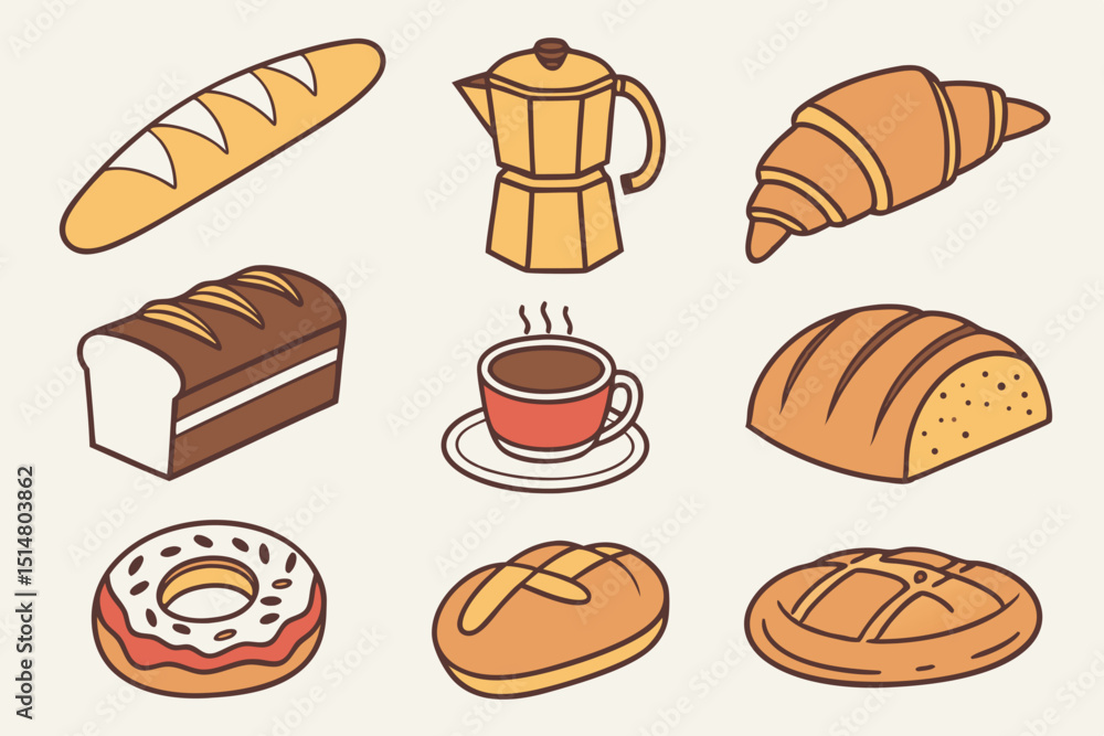 set of bread set of bread
