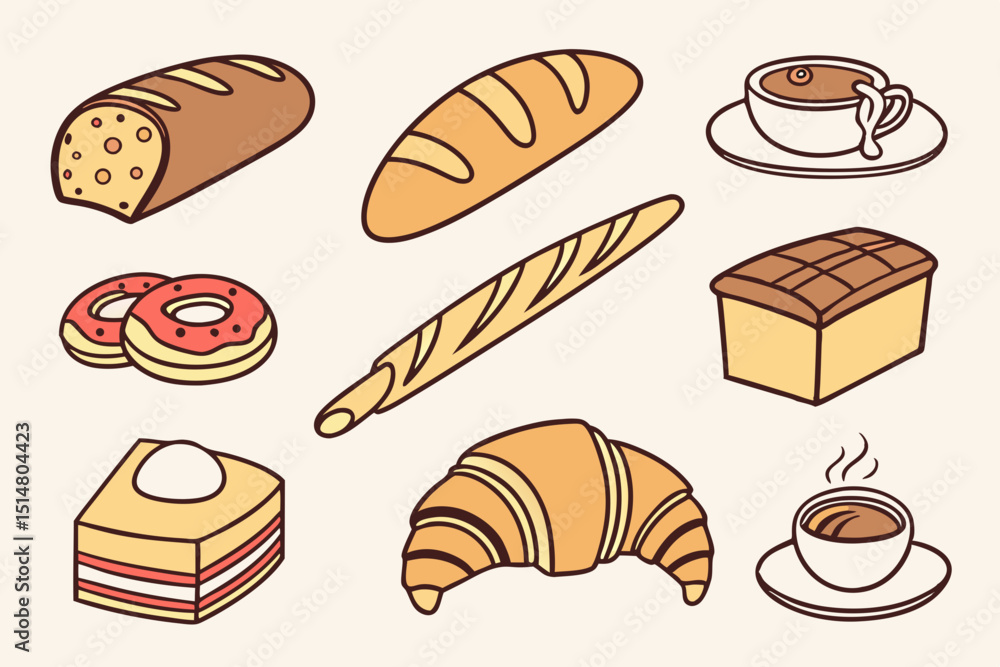 vector set of bread vector set of bread