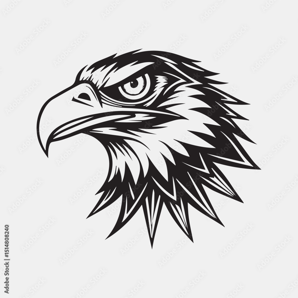 Obraz premium eagle silhouette vector logo illustration sticker
