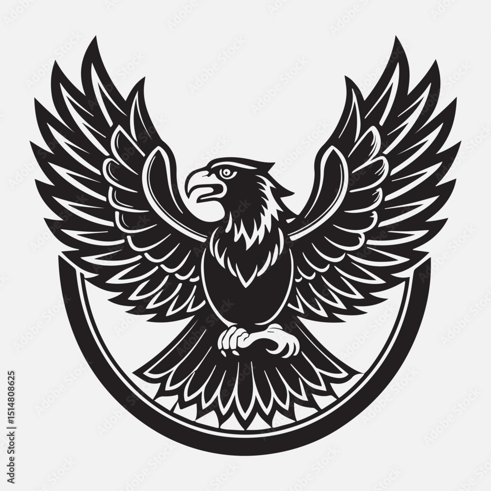Fototapeta premium eagle silhouette vector logo illustration sticker