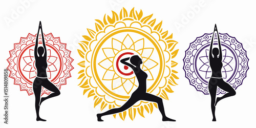 Simple Yoga Pose Vector Silhouette