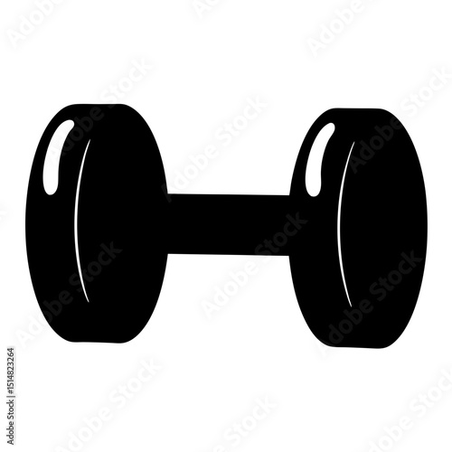 Simple black dumbbell illustration for strength training and fitness exercises