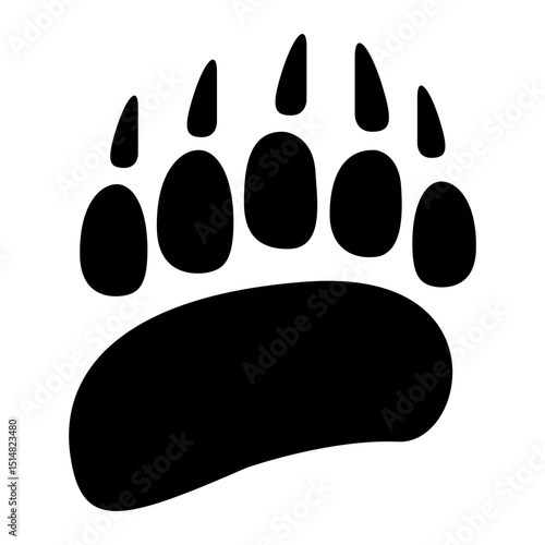 Bear paw icon print vector silhouette footprint