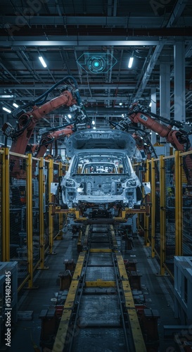 Robotic Factory Assembly Line Automotive Industry Automation Production