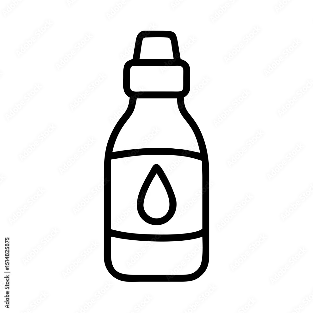 Oil Bottle Outline Icon, Isolated On White Background Oil Bottle Outline Icon, Isolated On White Background