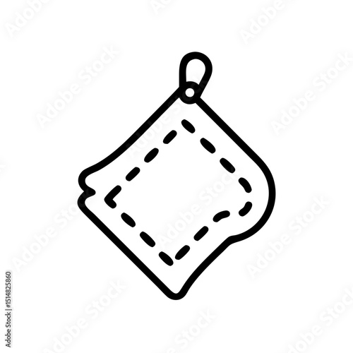Pot Holder Outline Icon – Heat Protection Pad for Safe Cooking