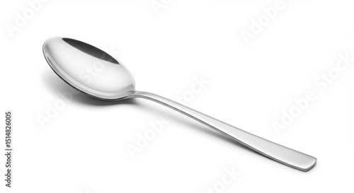 Silver Spoon Metal Cutlery Utensil Kitchenware Isolated on White