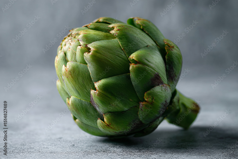 Obraz premium a close up of a green artichoke on a table