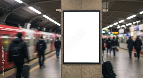 Subway Billboard Mockup Urban City Train Platform Advertisement