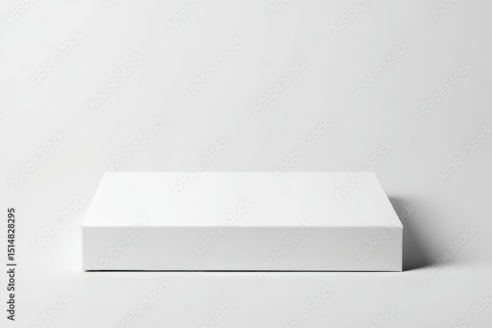 Minimalist photo of a plain white rectangular box on a light background with soft shadows, Minimalist home decor. Minimalist photo of a plain white rectangular box on a light background with soft shadows, Minimalist home decor.