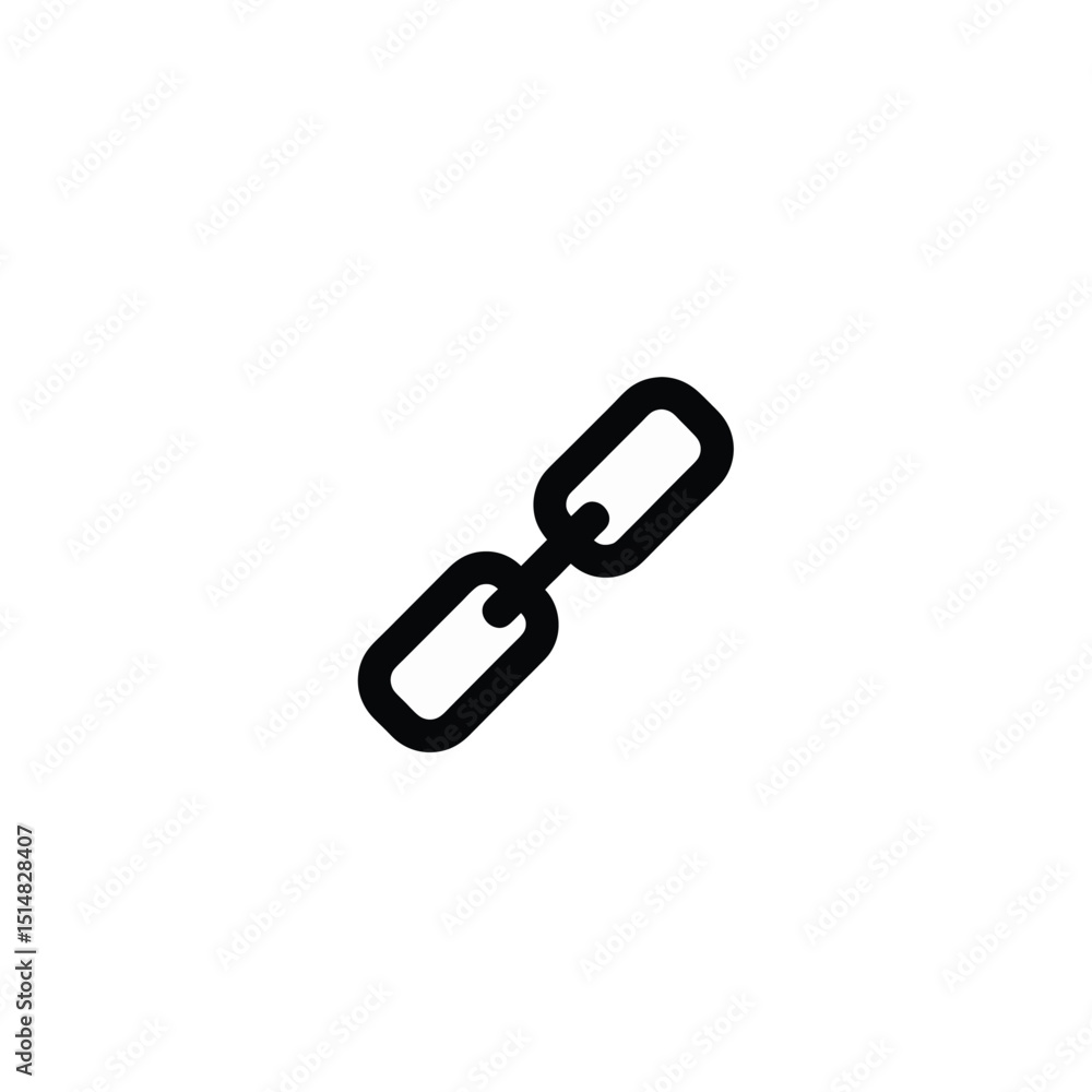 silhouette of chain link for data connection on white background silhouette of chain link for data connection on white background