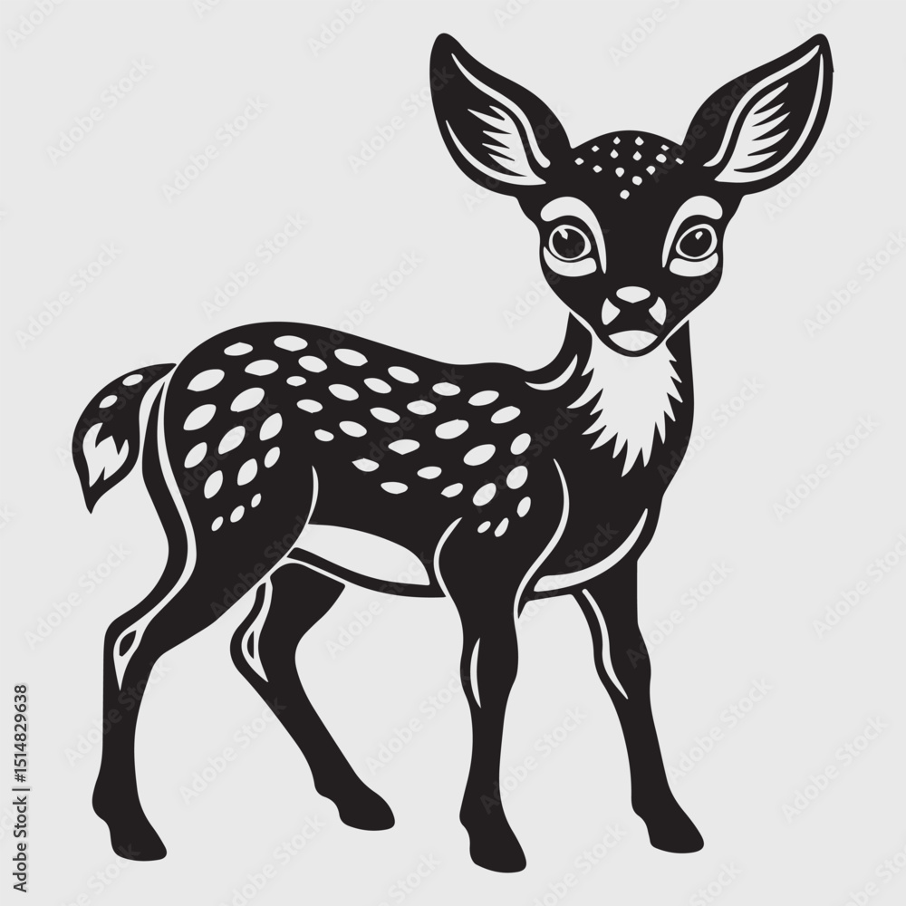 Fototapeta premium Deer illustration vector logo sticker design silhouette