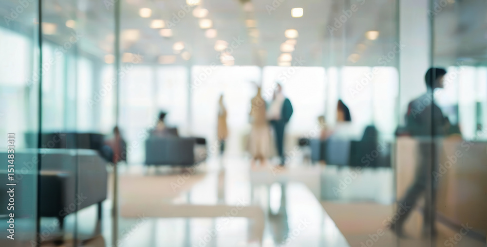 Blurred office interior with people working and walking in a modern space.premium high quality blurry office photos for background Blurred office interior with people working and walking in a modern space.premium high quality blurry office photos for background