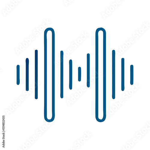 Audio wave graphic design in blue linear style  