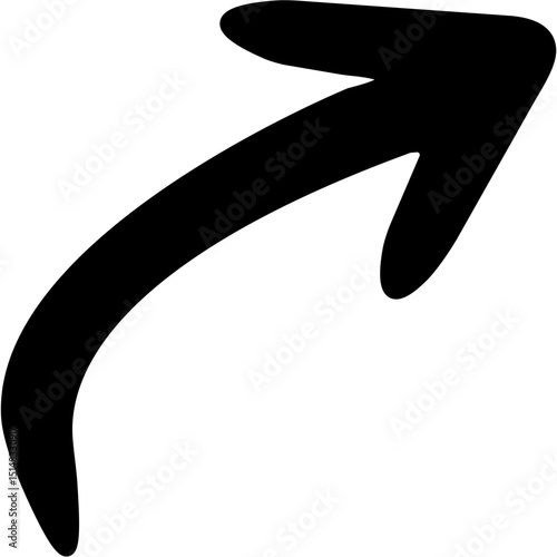 右上へ向かう矢印・方向や案内を表す図形・黒のシルエット  
