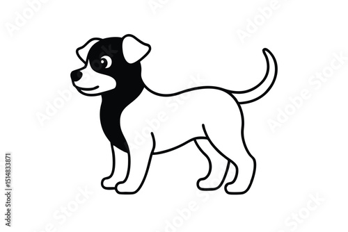 cute dog line art vector illustration