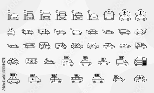 Extensive Collection of Electric Vehicle Icons