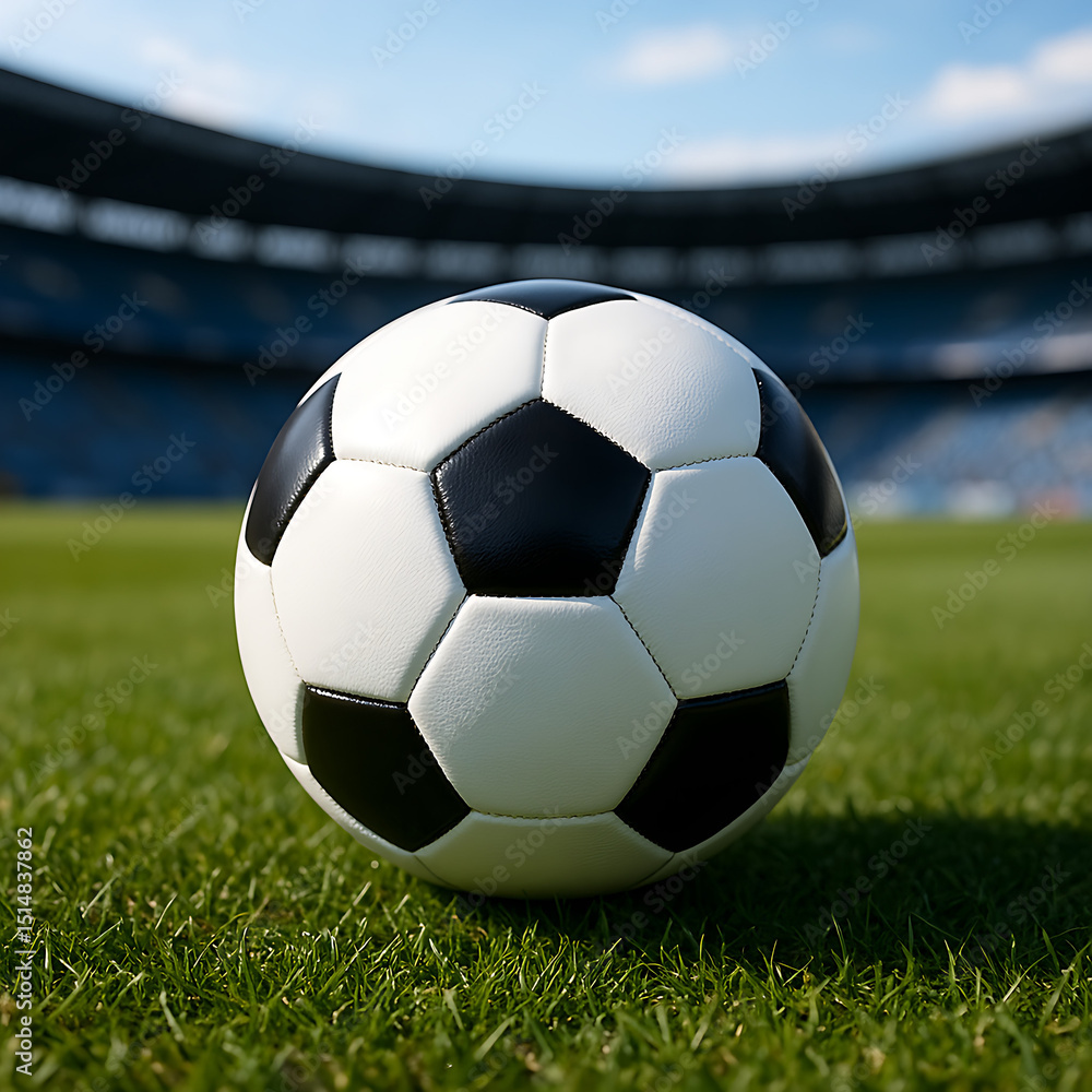 Fototapeta premium Football or Soccer ball on green grass