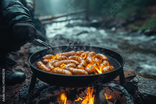 Wallpaper Mural Person grilling shrimp. Torontodigital.ca